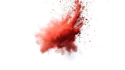23. Red paprika powder suspended mid-air in slow motion, isolated against a pure white backdrop