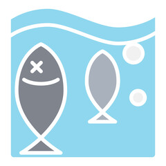 Water pollution icon in flat color style