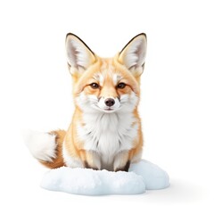 Obraz premium Fox sitting on snow