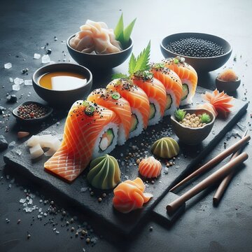 sushi on a plate