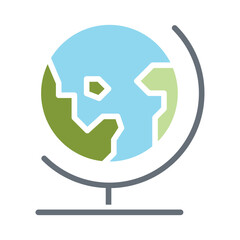 Geography icon in flat color style