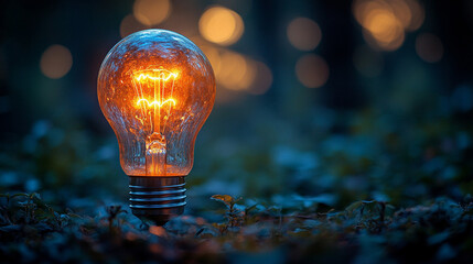 Glowing lightbulb or abstract neon shapes symbolize innovation and creativity on a blank background, representing fresh ideas, inspiration, and limitless potential in modern design and thinking.

