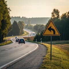 warning sign on the road