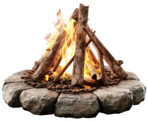 Camp Fire Isolated on Transparent Background