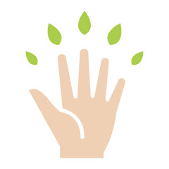 Nature conservation icon in flat color style