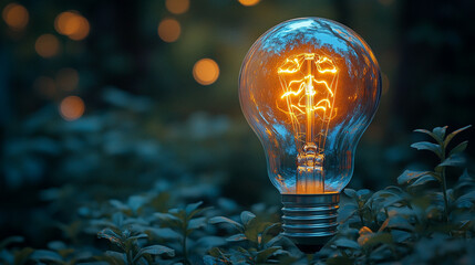 Glowing lightbulb or abstract neon shapes symbolize innovation and creativity on a blank background, representing fresh ideas, inspiration, and limitless potential in modern design and thinking.

