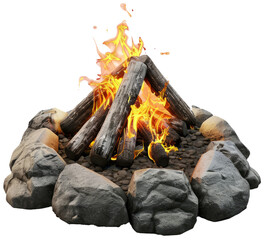 Camp Fire Isolated on Transparent Background