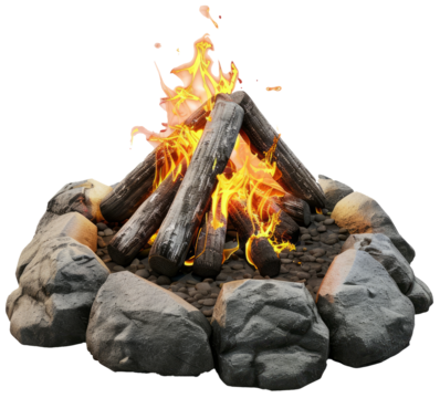 Camp Fire Isolated on Transparent Background