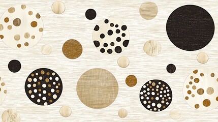 Beige circles with patterns backdrop, for web design, with texture background, for design, illustration, or crafts