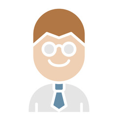 Teacher icon in flat color style