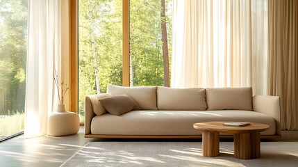 Beautiful Modern Living room Interior with furniture's ,mockup frame , posters, wall -3d Rendering