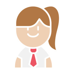 Student icon in flat color style