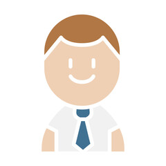 Student icon in flat color style