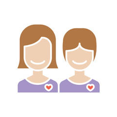 Lesbian icon in flat color style