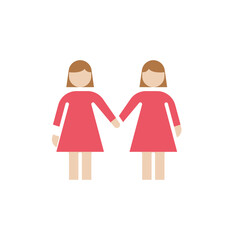 Lesbian icon in flat color style