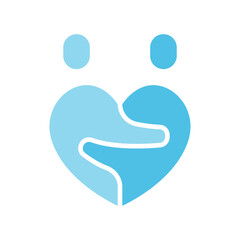 Couple icon in flat color style