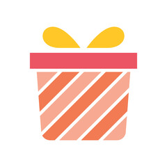 Gift icon in flat color style