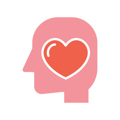 Love icon in flat color style