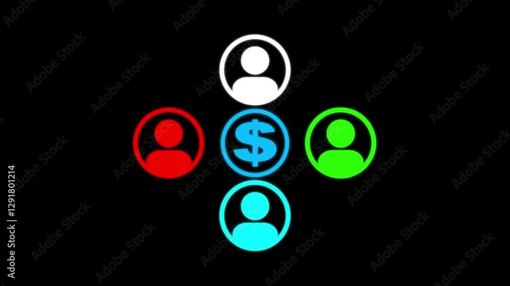 Poster businessman push virtual button with web dollar icon.businessman presses button dollar payment curre