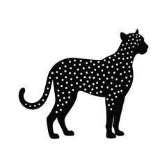 Cheetah Silhouette Vector Art Illustration and Minimalist Cheetah Black Color Design