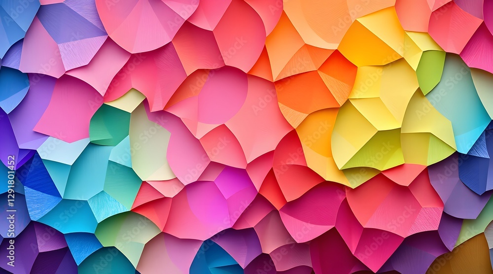 Fototapete the image features an abstract design composed of vibrant, multi-colored shapes and textures, creati