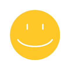 Smile icon in flat color style