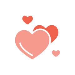 Love icon in flat color style