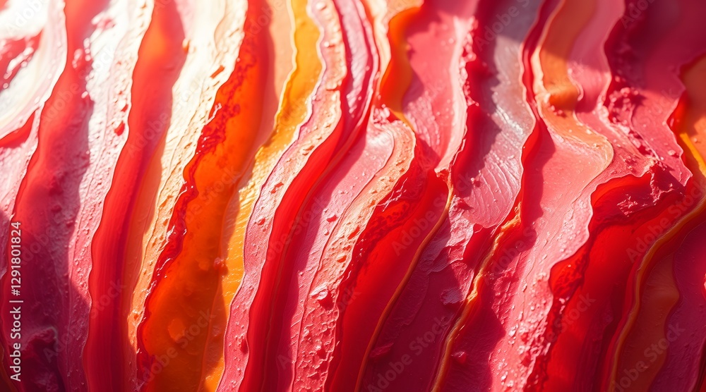 Fototapete the image showcases a vibrant abstract design featuring smooth, flowing layers of red and orange hue