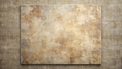 Naklejka premium Rustic Beige and Brown Textured Square Panel on a Fabric Background, Ideal for Design Projects and Artistic Applications