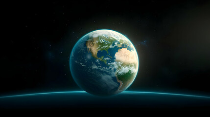 Obraz premium Earth, space, planet, sunrise, clouds, background, global, environmental