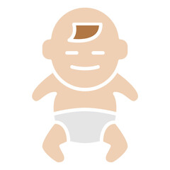 Baby icon in flat color style