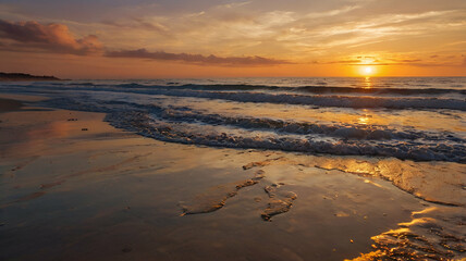 Fototapeta premium sunset over the beach