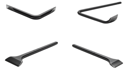 Four Different Black Plastic Trim Removal Tools on Black Background