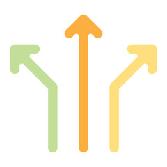 Arrow icon in flat color style