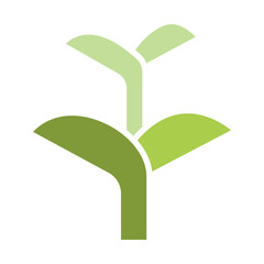 Sprout, plant, treetop, leaf icon in flat color style