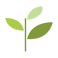 Tree, Sprout icon in flat color style