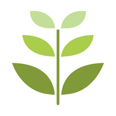 Tree, Sprout icon in flat color style