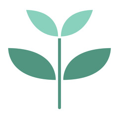 Sprout, treetop icon in flat color style