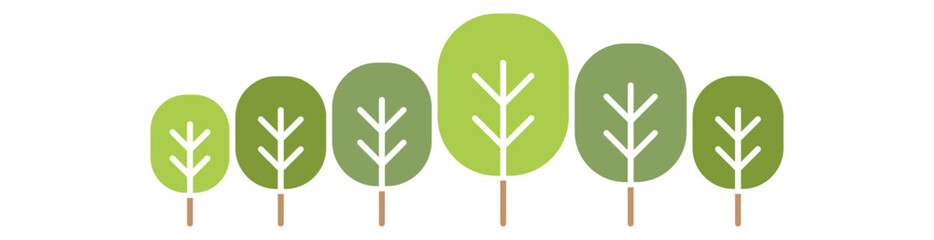 Forest graphic background in flat color style