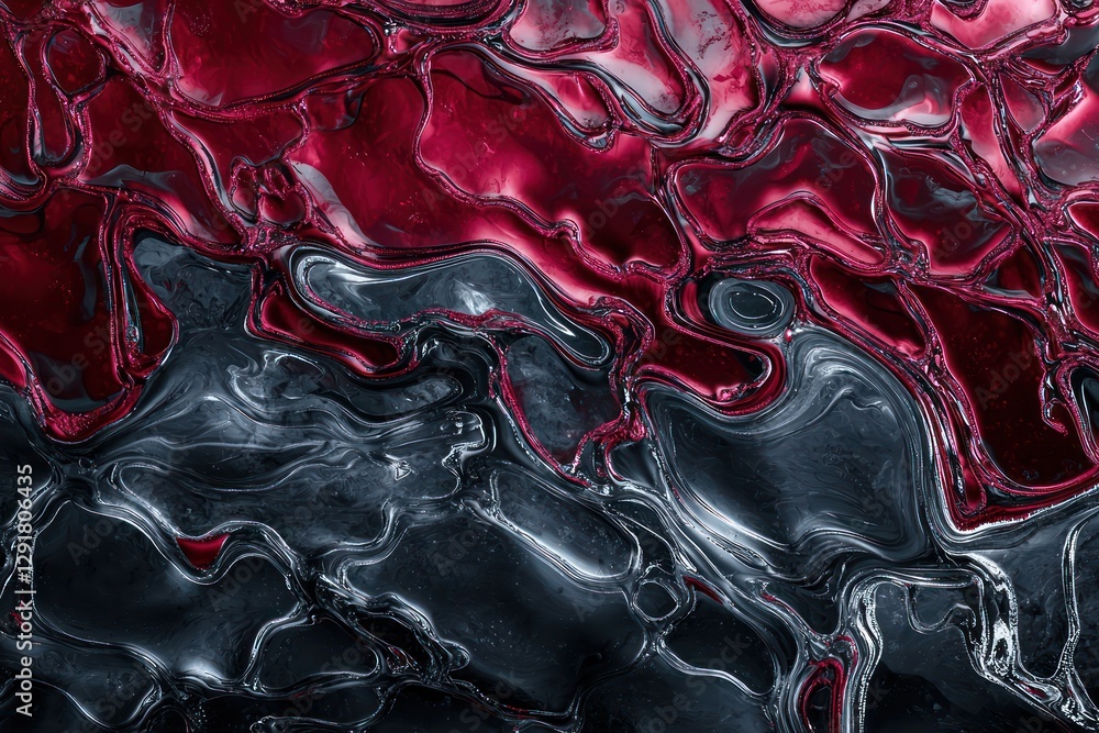 Aufkleber abstract crimson and gray ice patterns create a soothing and elegant design with gentle ripples.