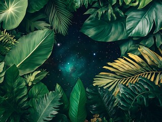 Tropical Leaves Space Background