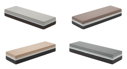 Four Sharpening Stones for Knife and Tool Maintenance on Black Background