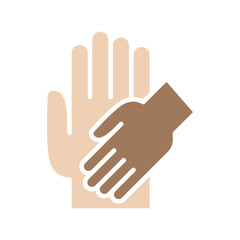 Support icon in flat color style