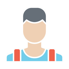 Tourist icon in flat color style