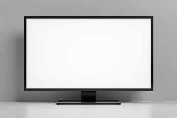 Modern Black Flat Screen TV Mockup for Design Purposes