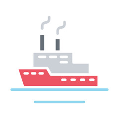 Cruise icon in flat color style