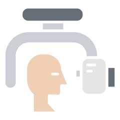 X-ray icon in flat color style