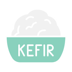 Kefir icon in flat color style