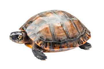 Fototapeta premium Graceful sea turtle gliding in water, cut out