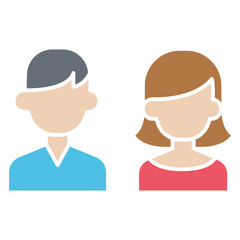 Toilet symbol icon in flat color style